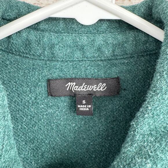 Madewell Flannel Oversized Ex-Boyfriend Swing Shirt Womens Small Green - Picture 8 of 13